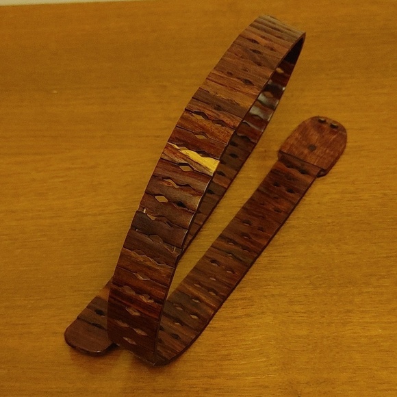 Wooden Articulated Belt w Buckle Wooden Inlay Work Size XS to S main image 16